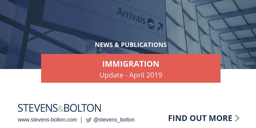 Immigration Update - April 2019